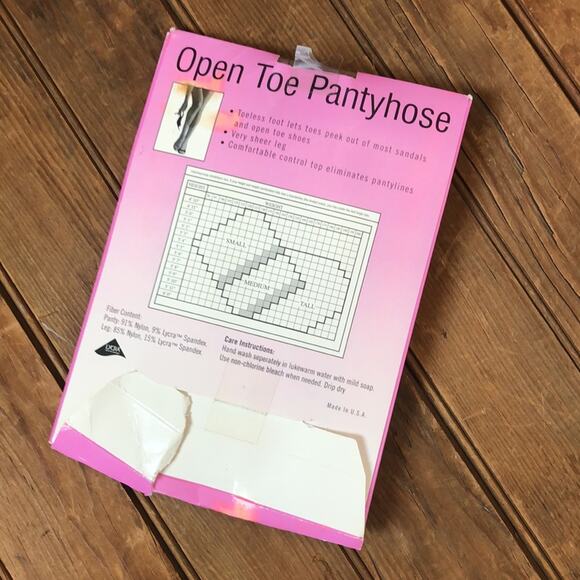 Vintage open toe control top pantyhose nwt large - Picture 2 of 3